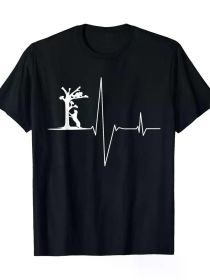 Coon Hunting Dogs Coonhound Heartbeat T-Shirt (Color: Black, size: XXXL)